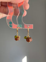 Load image into Gallery viewer, Sparkly Pumpkin Earrings
