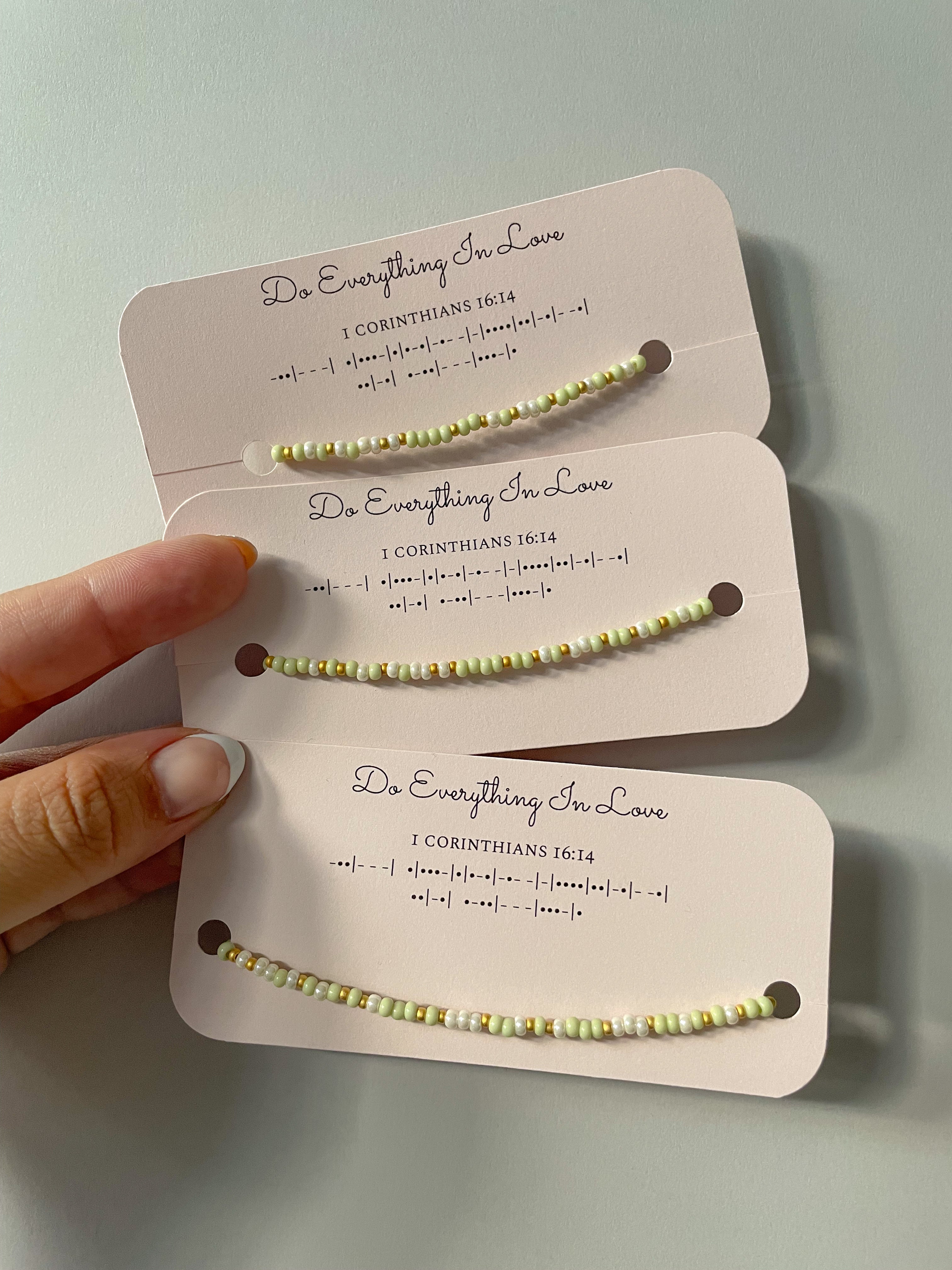 Do Everything in Love Morse Code Bracelet | 1 Corinthians 16:14