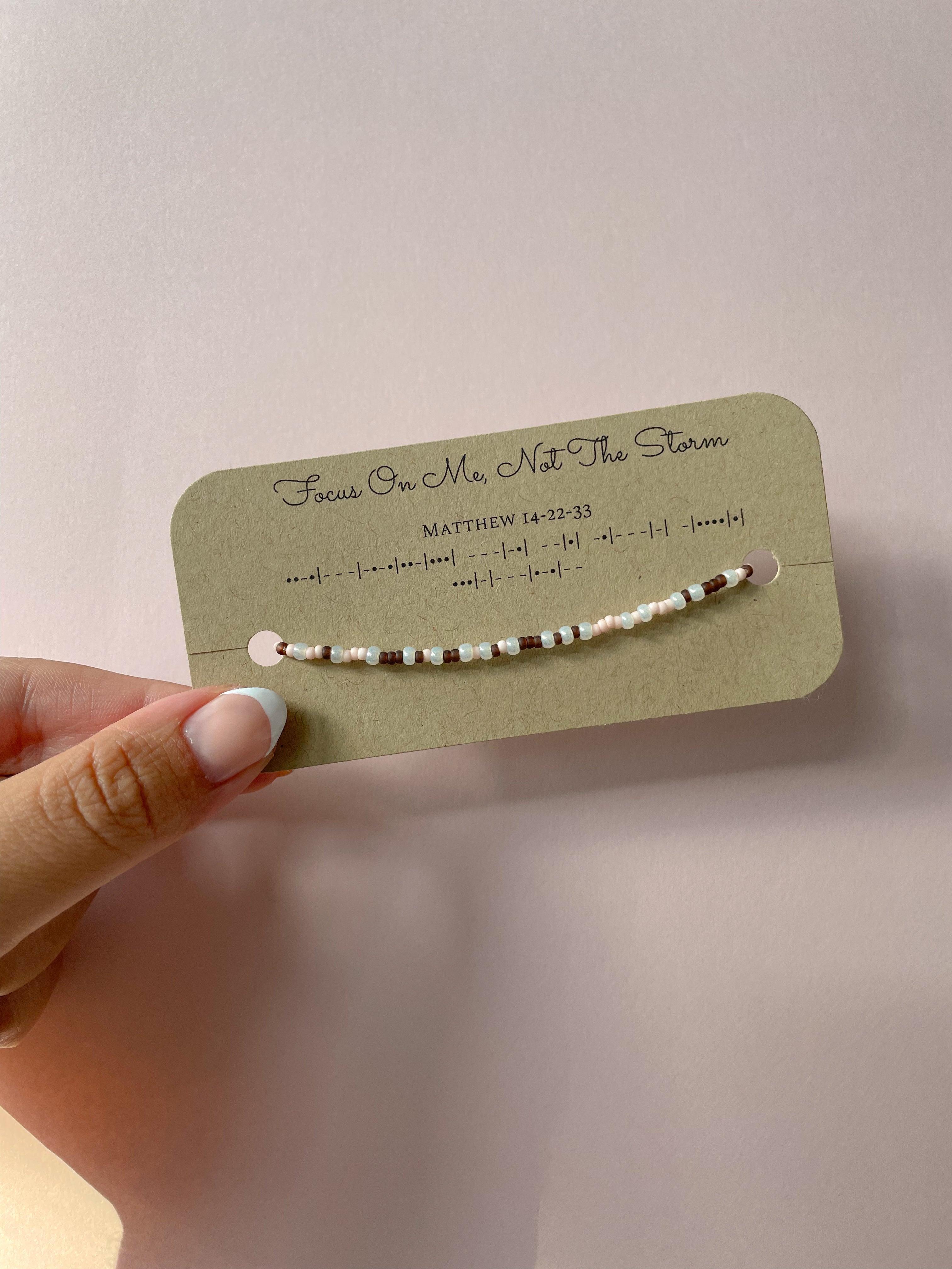 Focus On Me, Not The Storm Morse Code Bracelet | Matthew 14:22-33