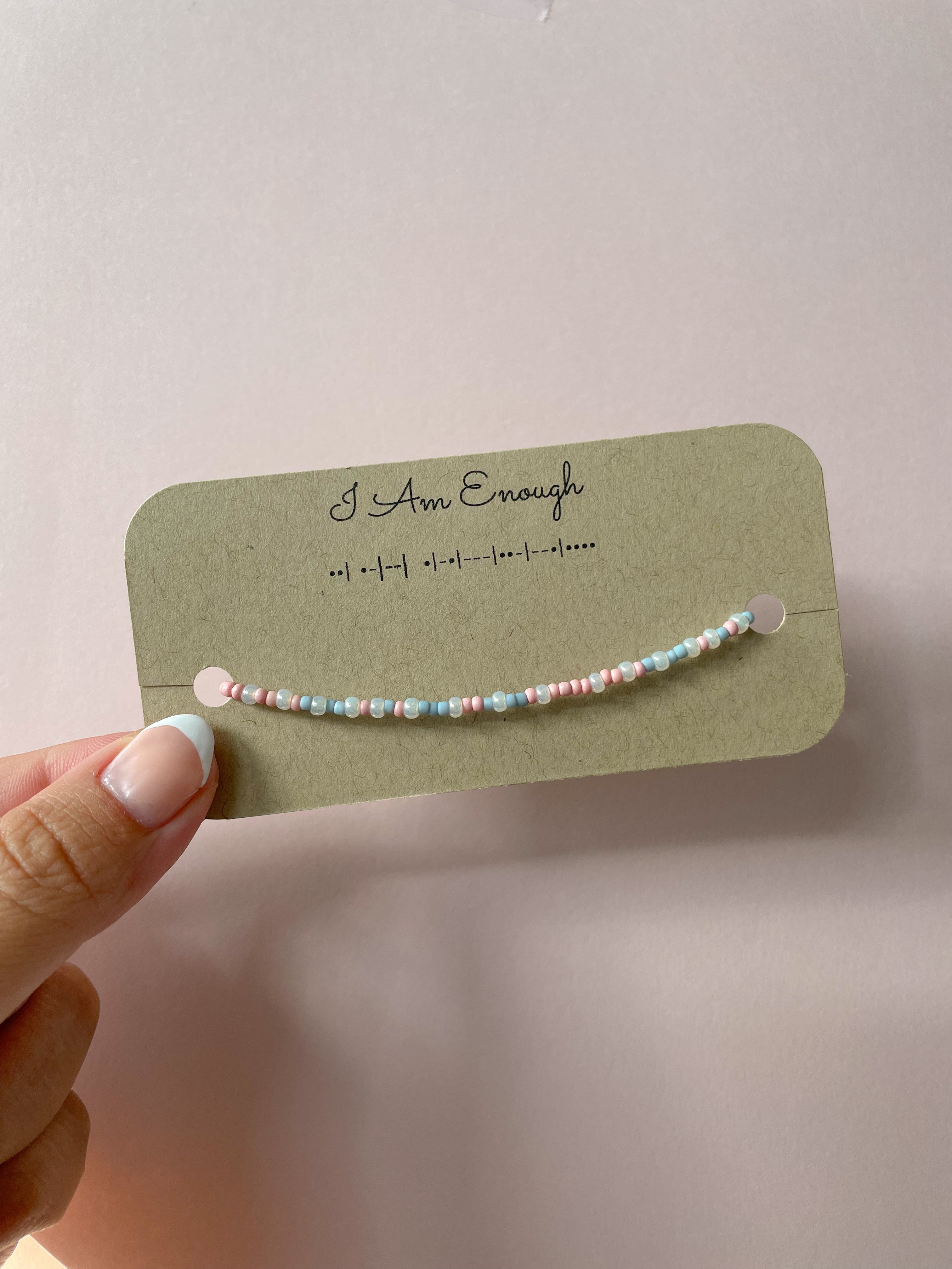 I Am Enough Morse Code Bracelet