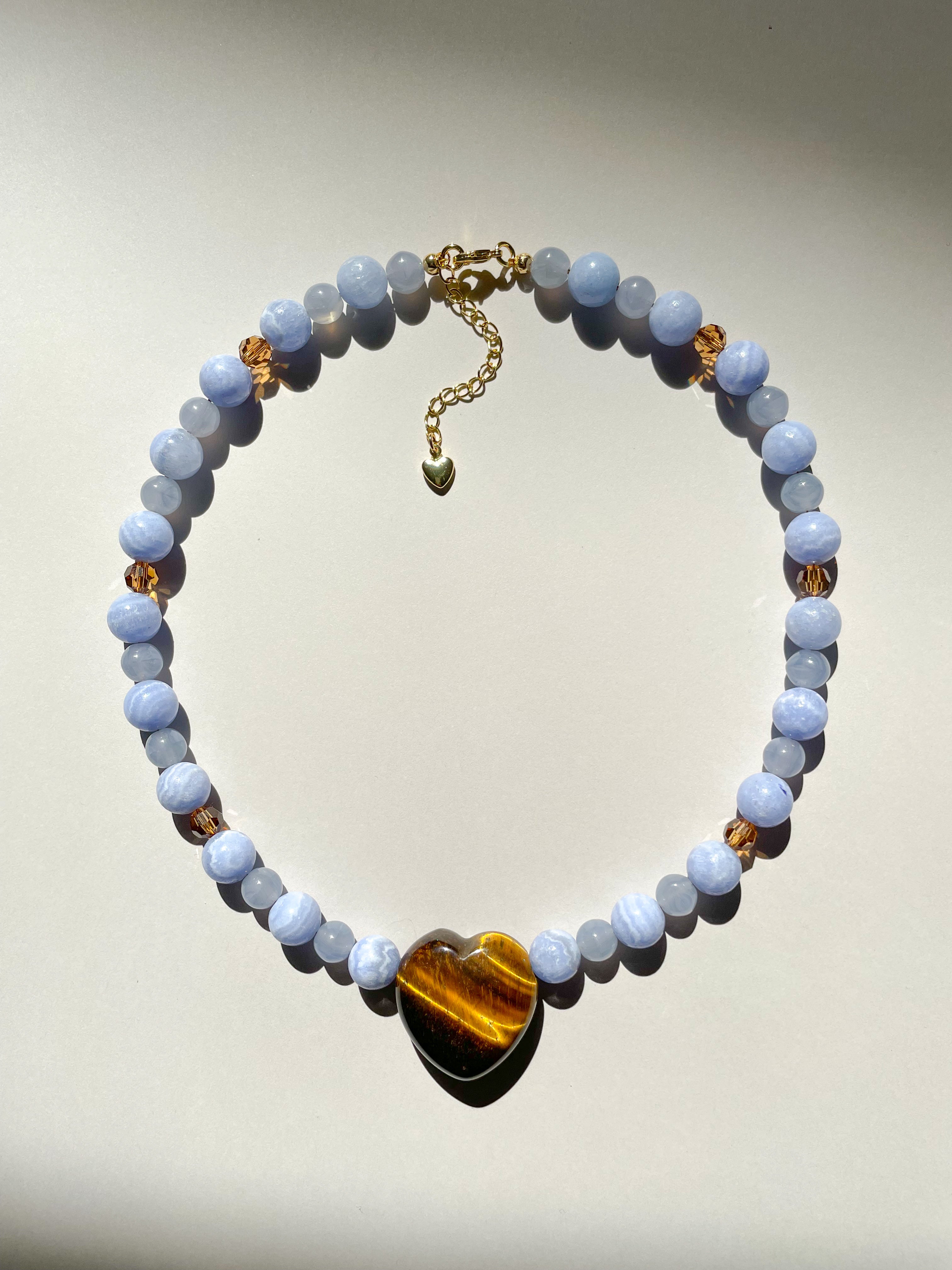 Blue Crazy Lace Agate Necklace