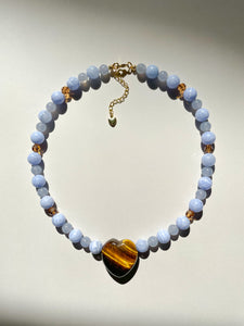 Blue Crazy Lace Agate Necklace