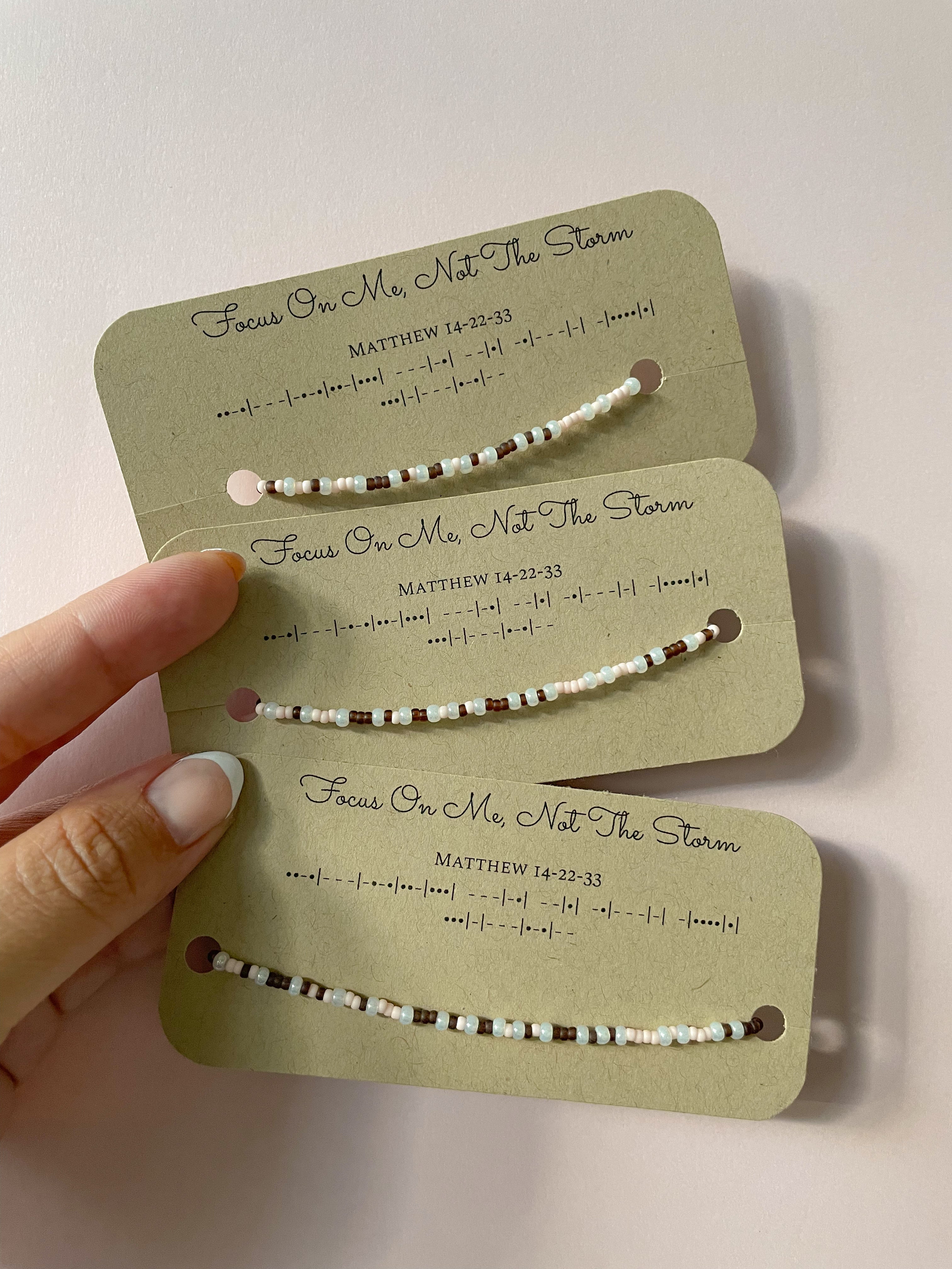 Focus On Me, Not The Storm Morse Code Bracelet | Matthew 14:22-33