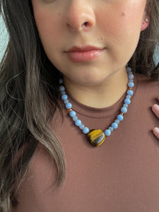 Blue Crazy Lace Agate Necklace