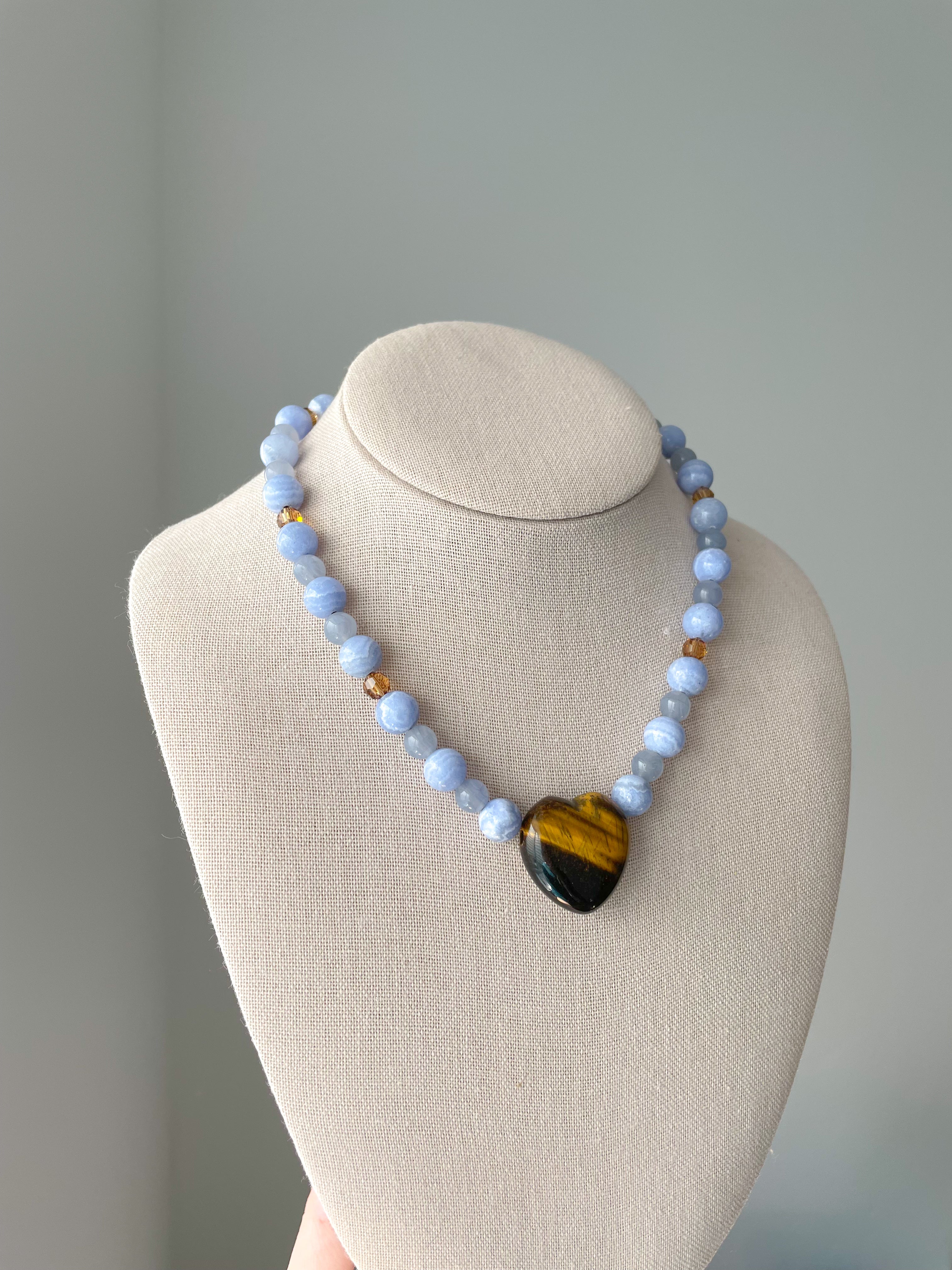 Blue Crazy Lace Agate Necklace