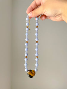 Blue Crazy Lace Agate Necklace