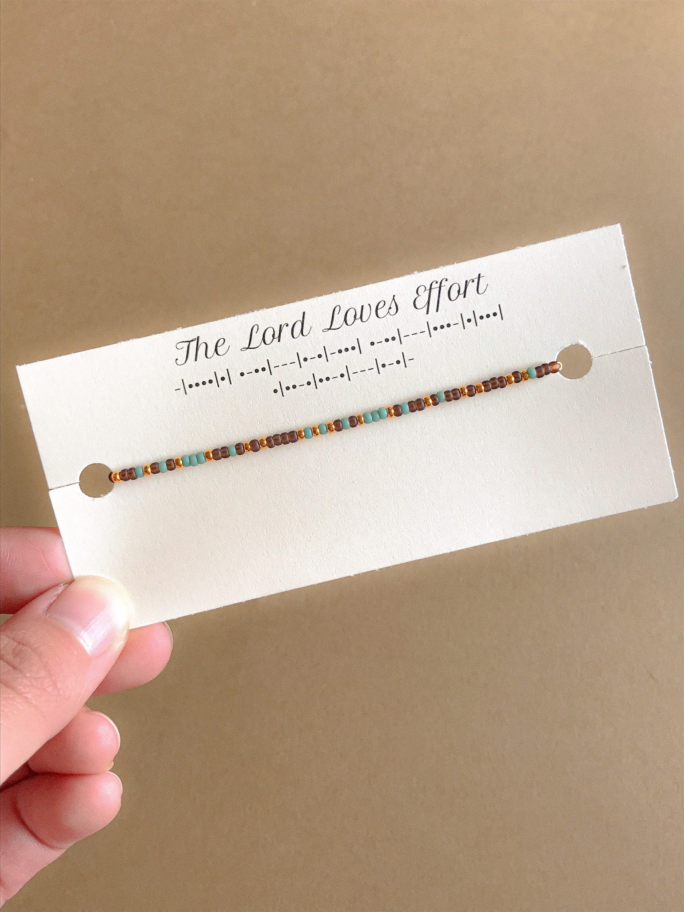 The Lord Loves Effort Morse Code Bracelet