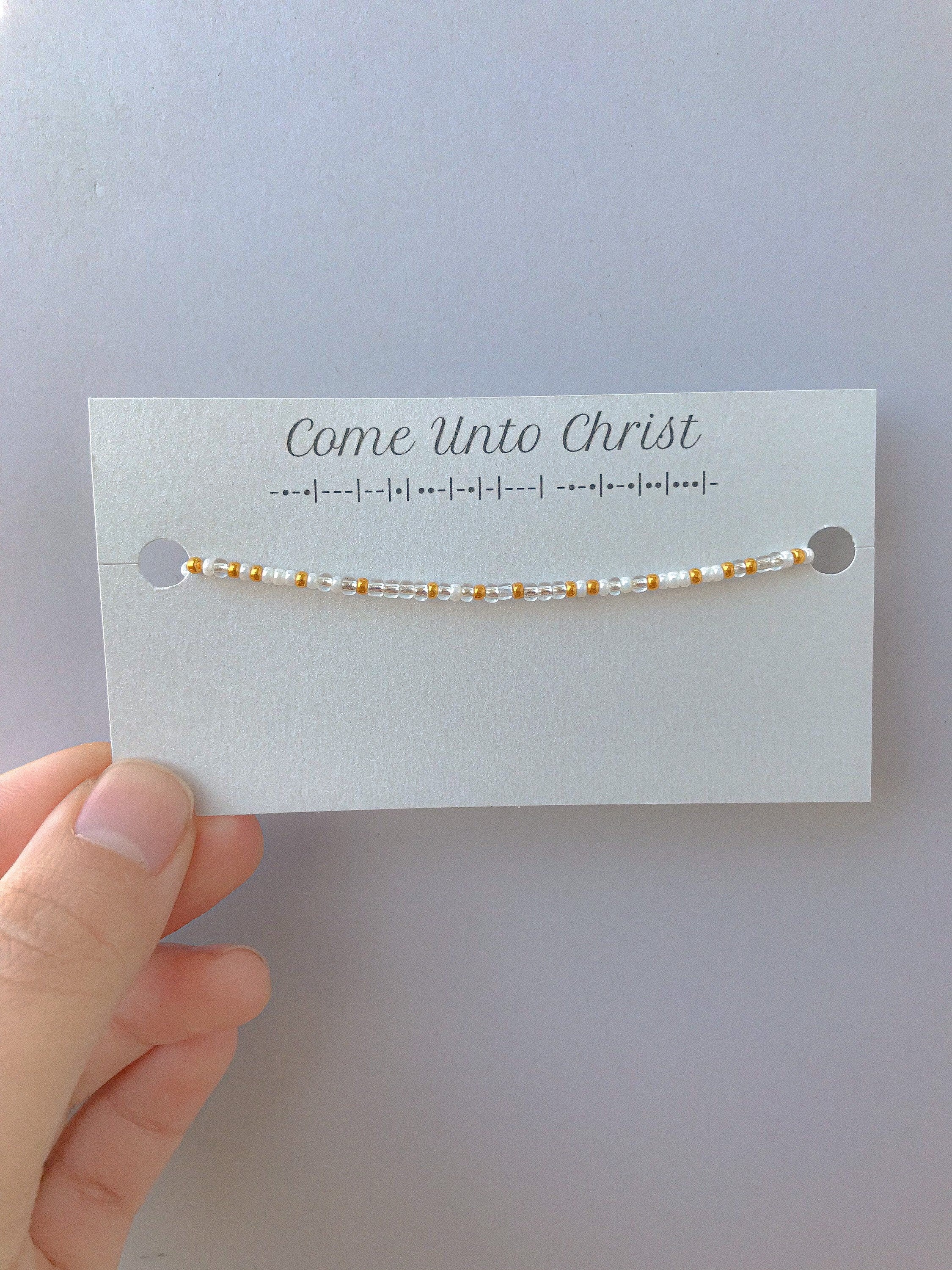 Come Unto Christ Morse Code Bracelet