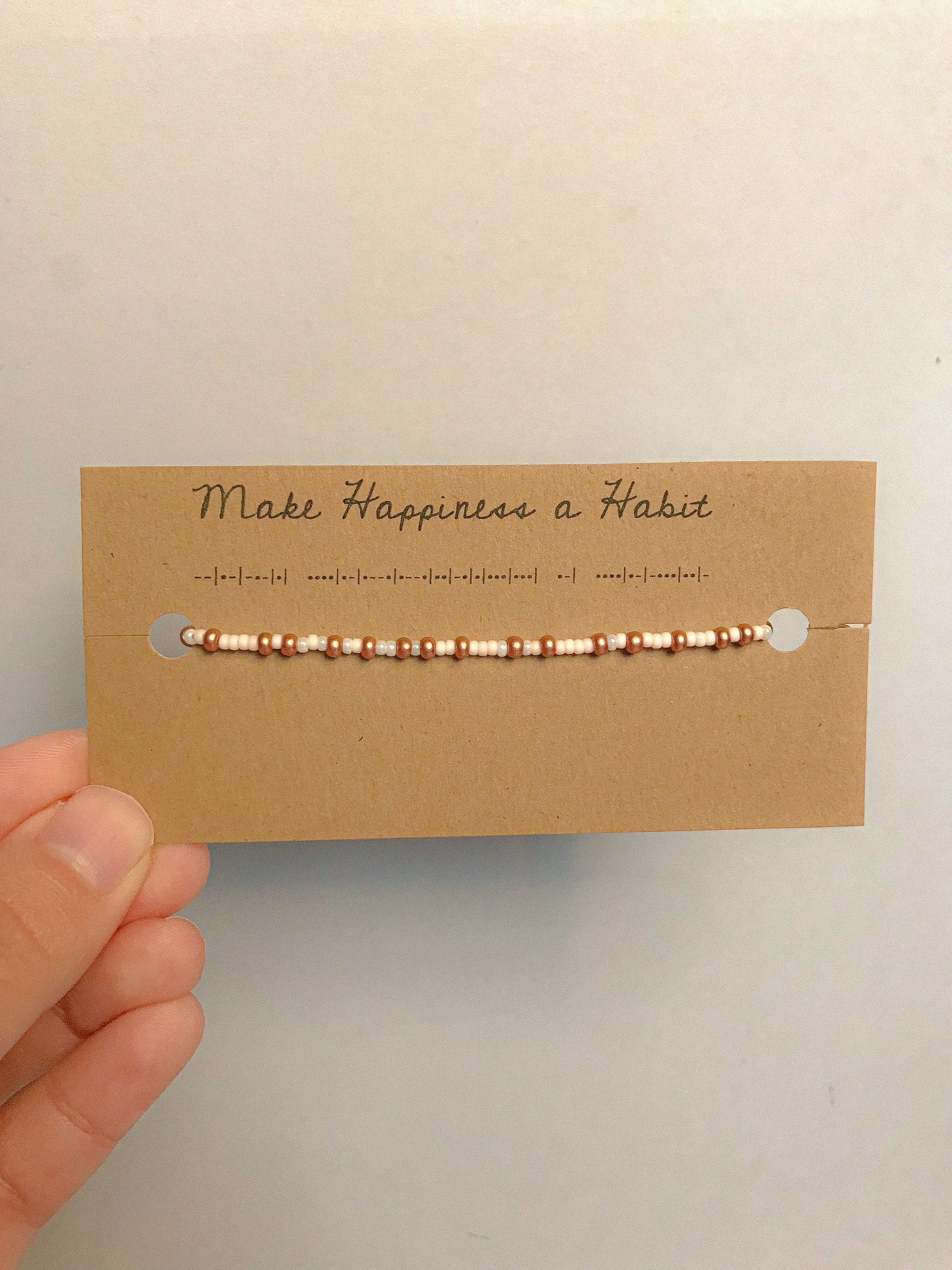 Make Happiness a Habit Morse Code Bracelet