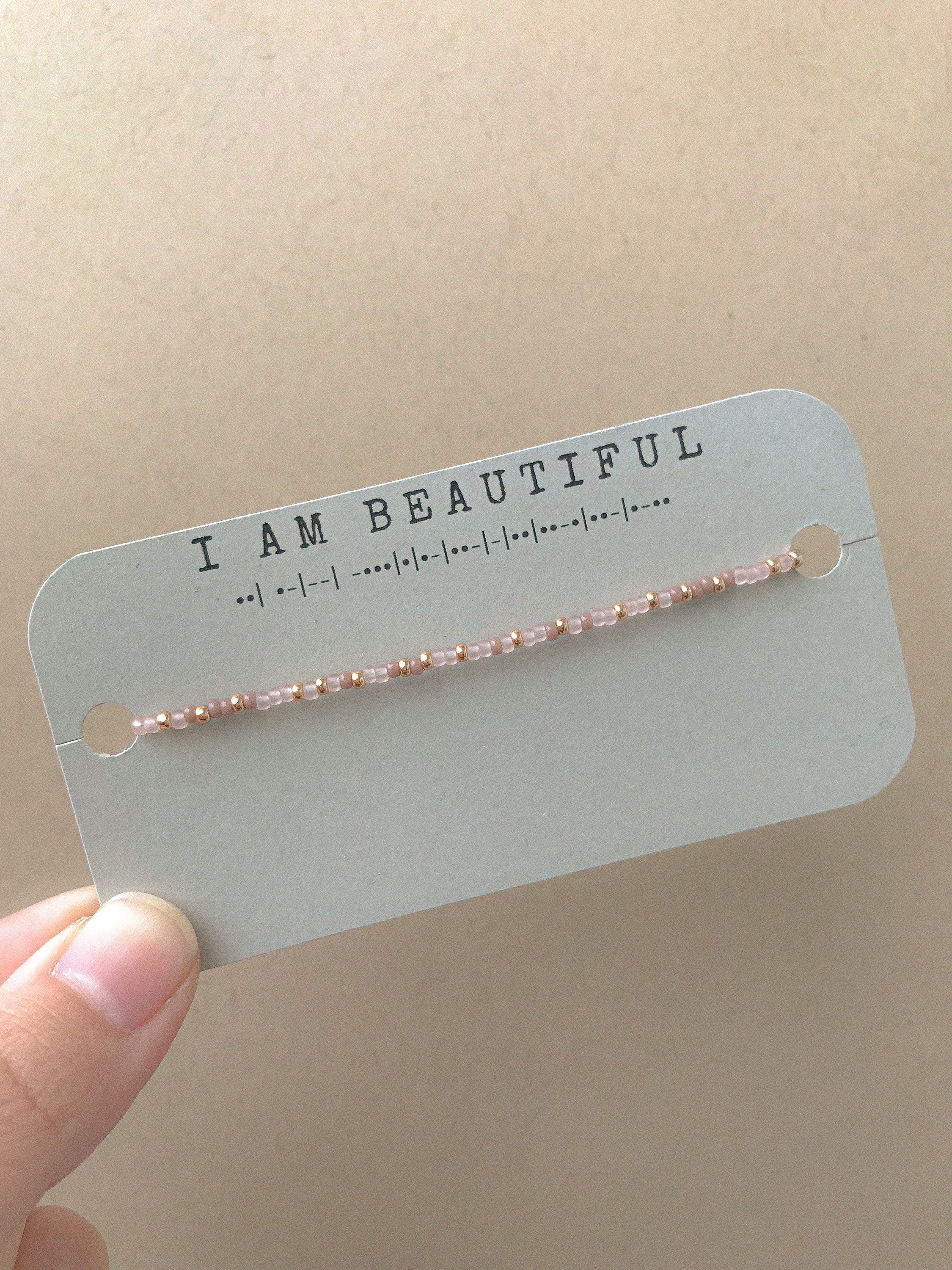 I Am Beautiful Morse Code Bracelet