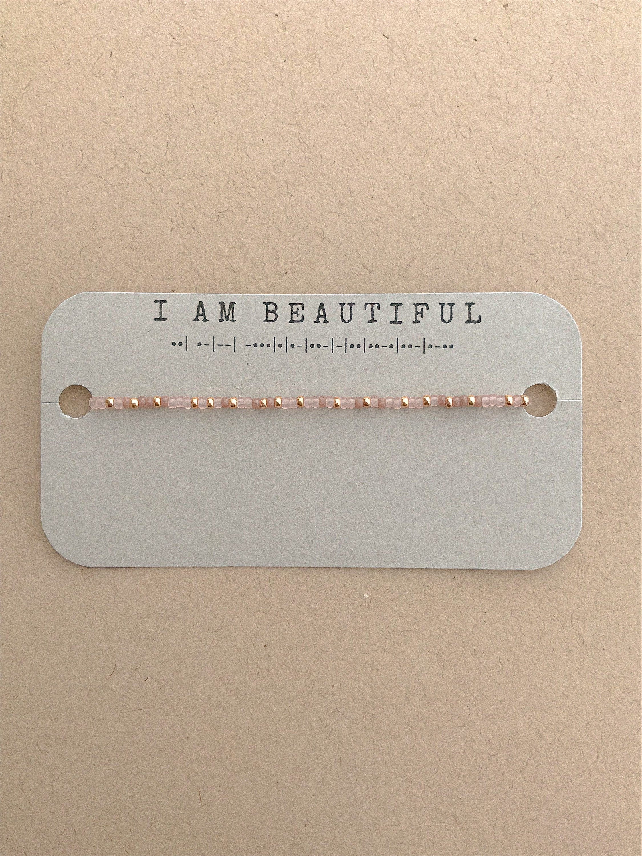 I Am Beautiful Morse Code Bracelet