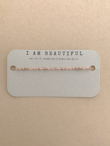 I Am Beautiful Morse Code Bracelet