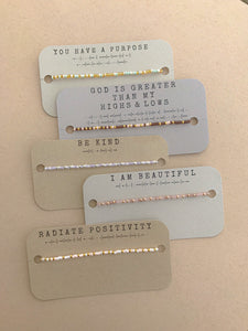 Customizable Positivity Morse Code  Bracelet