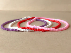 Valentine’s Solid Seed Bead Stretch Bracelet Pack