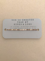 Load image into Gallery viewer, God is Greater Than my Highs and Lows Morse Code Bracelet
