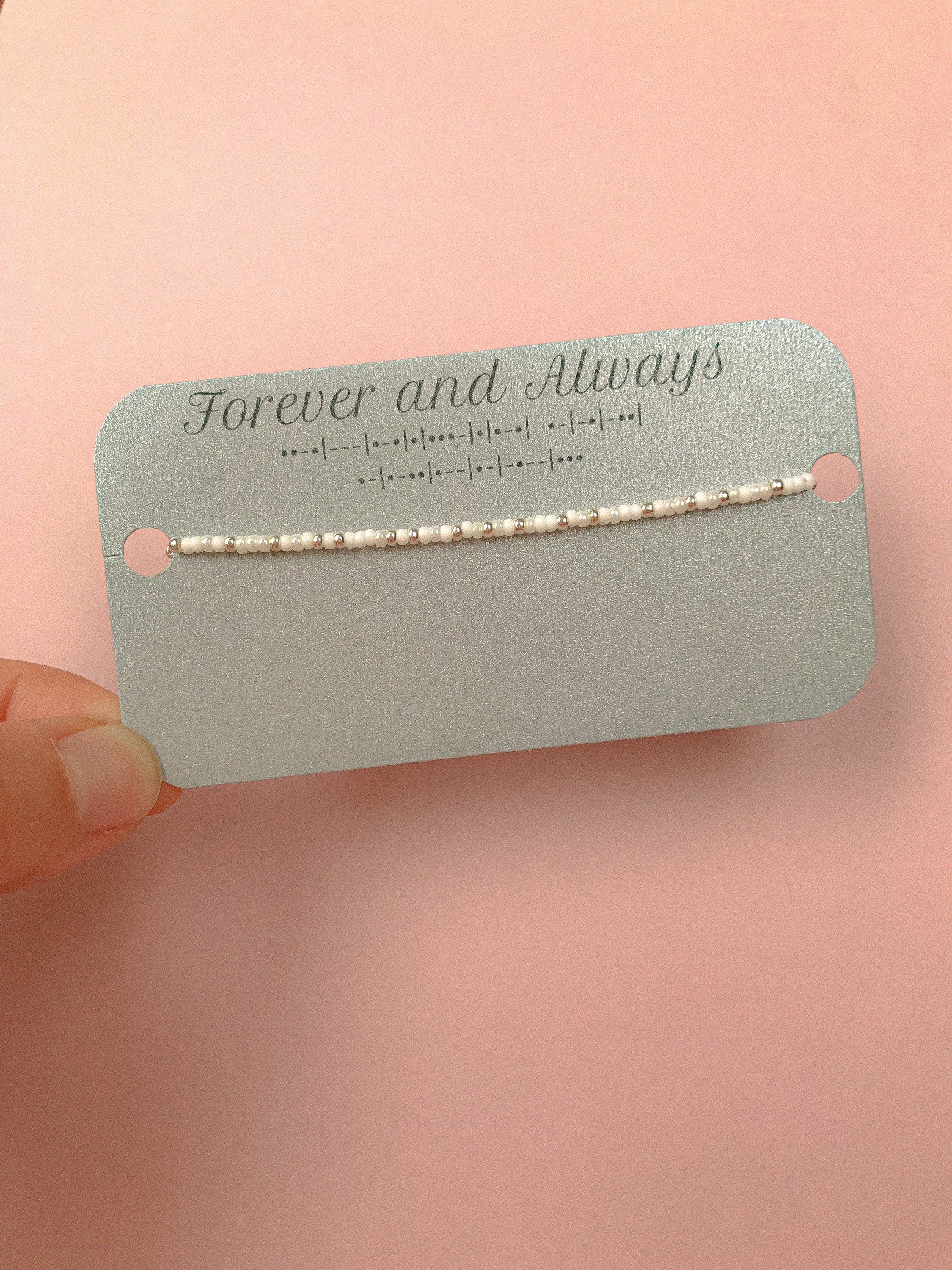 Forever and Always Morse Code Bracelet