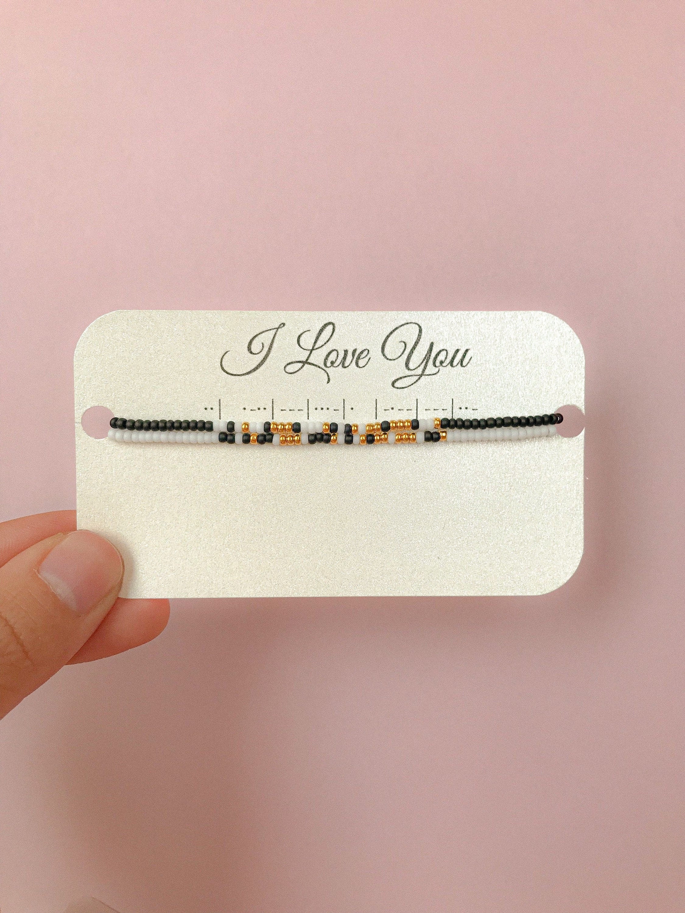 I Love You Morse Code Bracelet