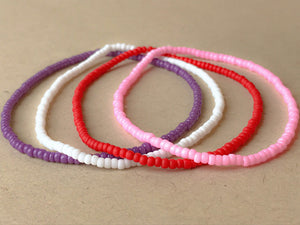 Valentine’s Solid Seed Bead Stretch Bracelet Pack