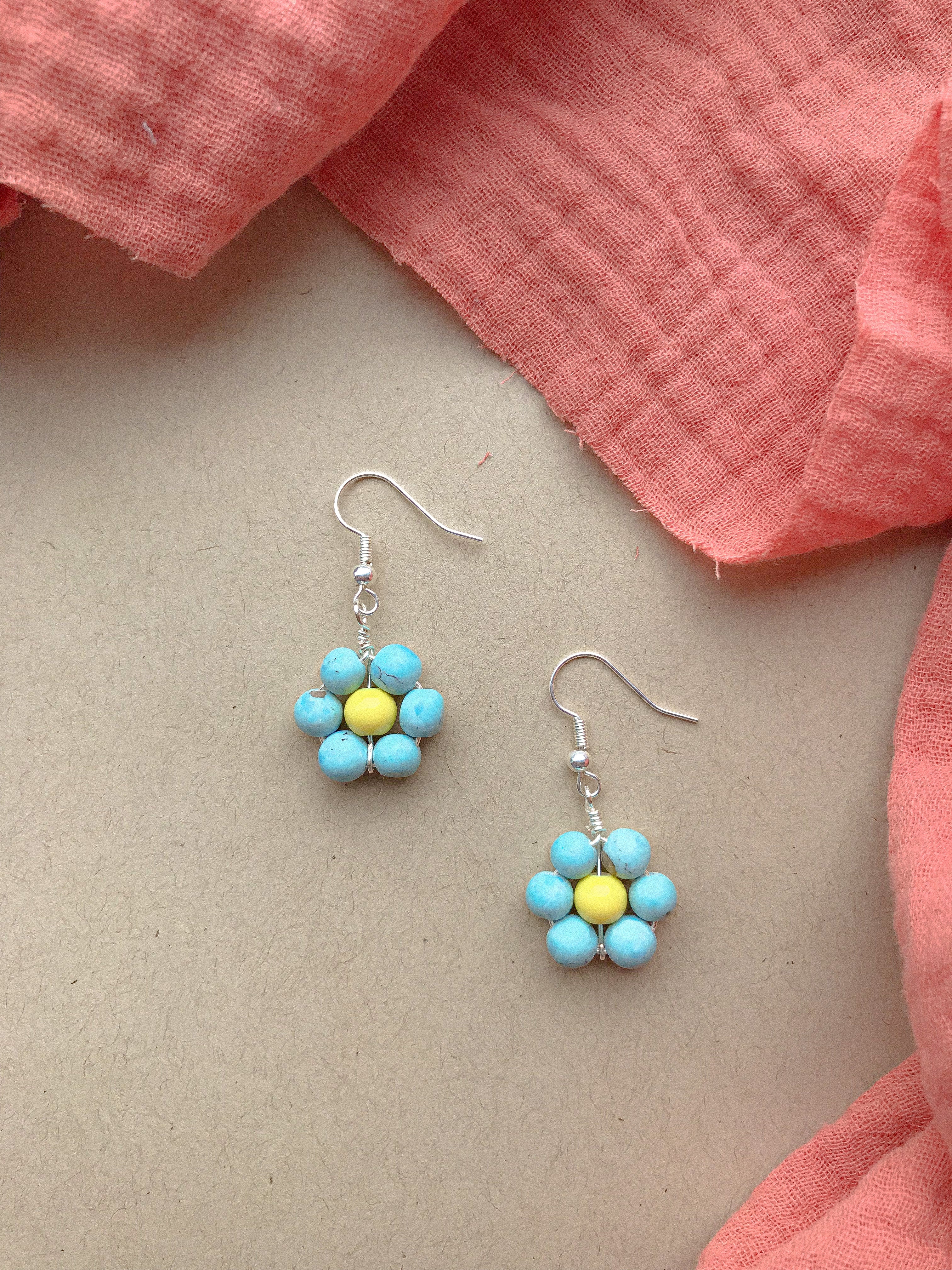 Turquoise Flower Earrings