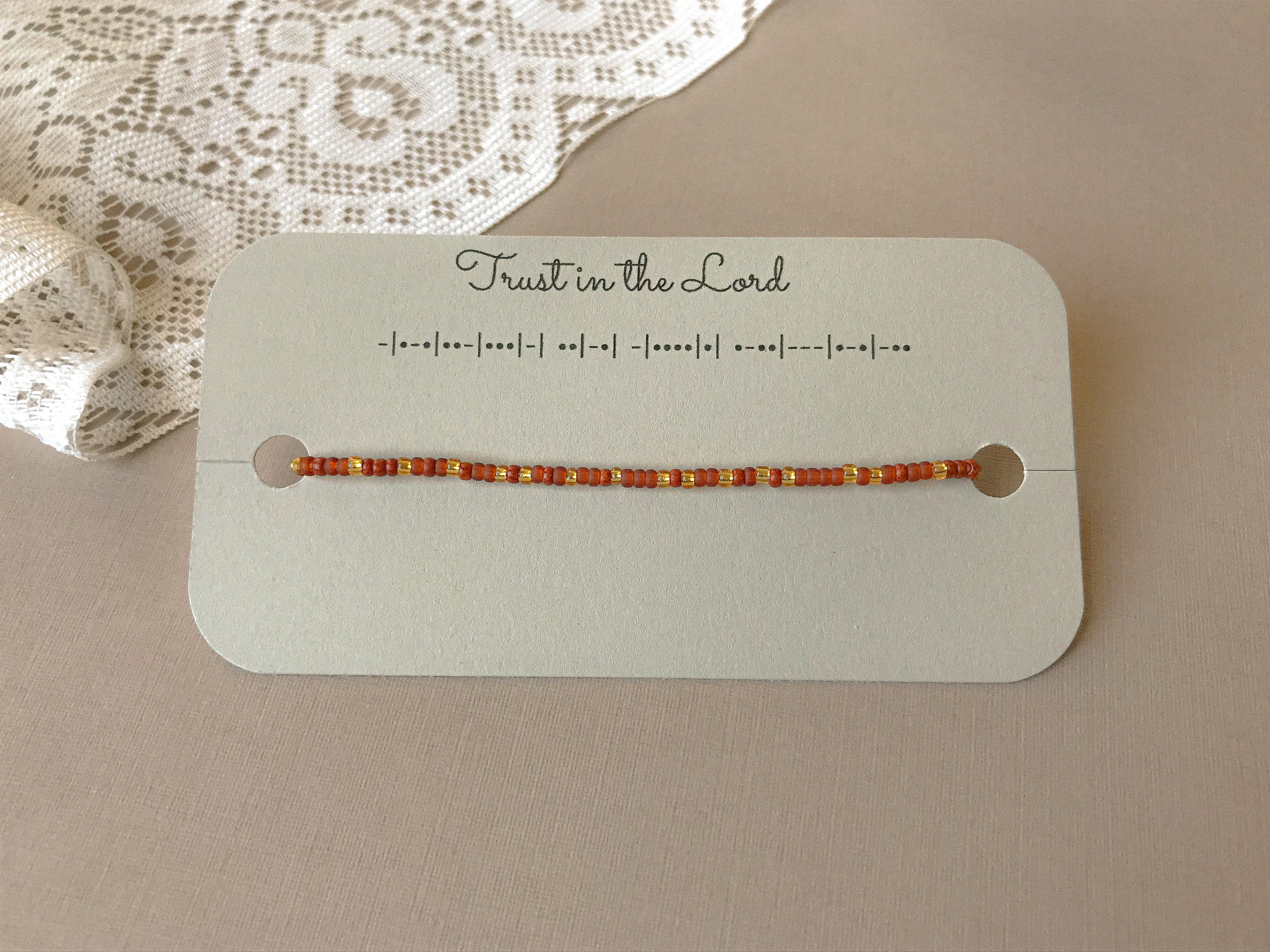 Trust In The Lord Morse Code Bracelet